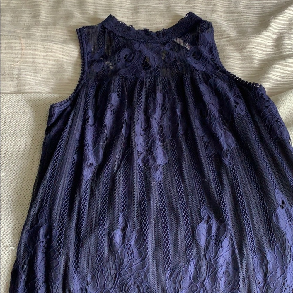 Knee length dark blue dress